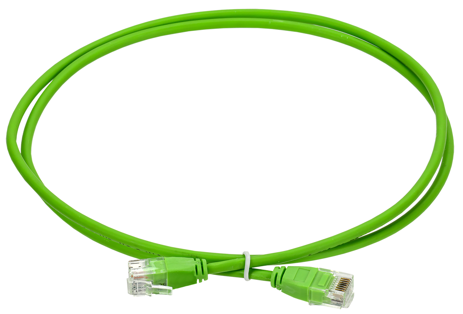 ITK Коммутационный шнур кат.6 UTP LSZH 5м slim колпачок без язычка зеленый