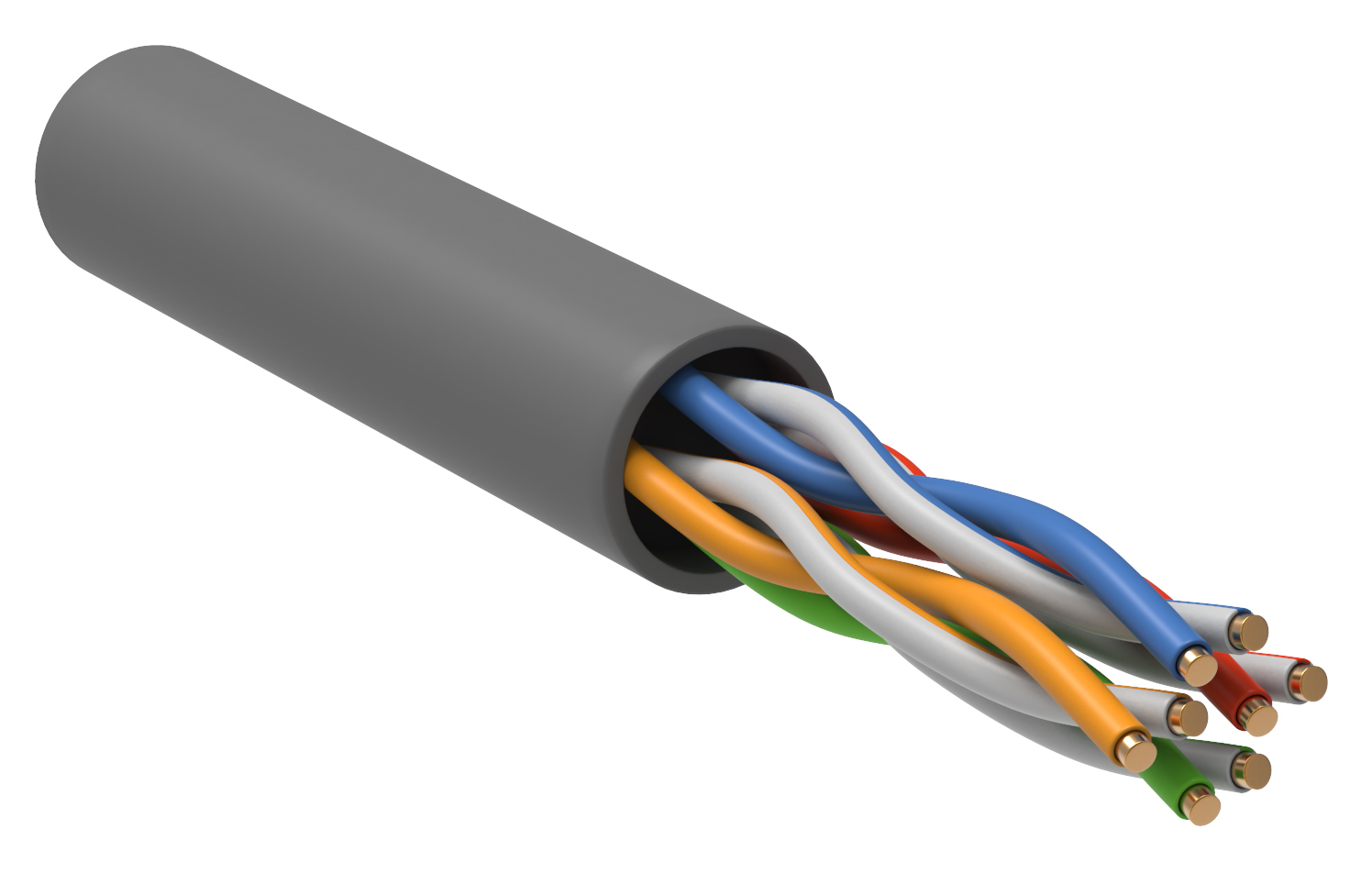 Витая пара U/UTP кат.5E 24AWG 4 пары LSZH нг(А)-HF 1м серый РФ/Т GENERICA