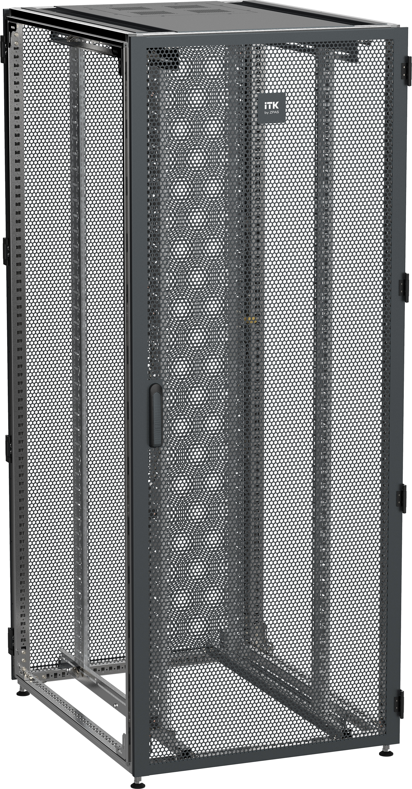 ITK by ZPAS Шкаф серверный 19" 47U 800х1200мм одностворчатые перфорированные двери черный РФ