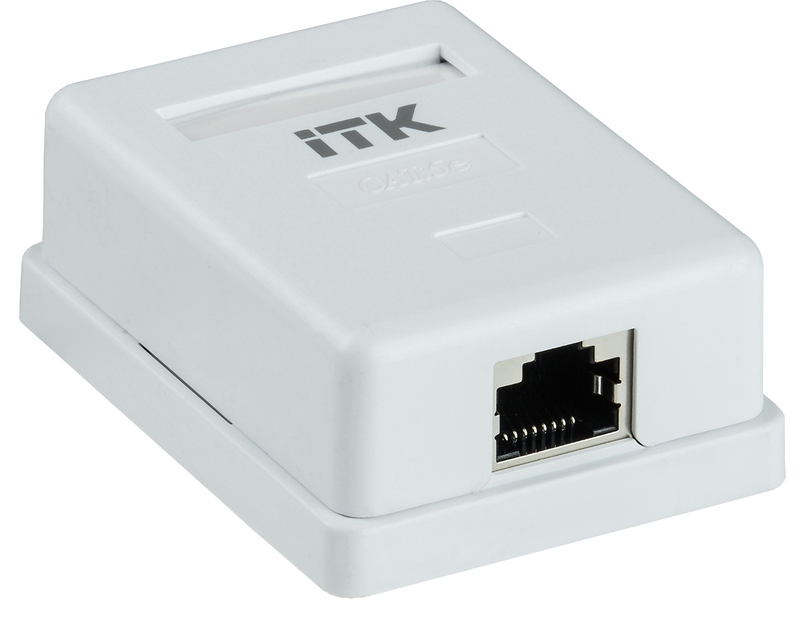 ITK Настенная информационная розетка RJ45 кат.5E FTP 1-порт