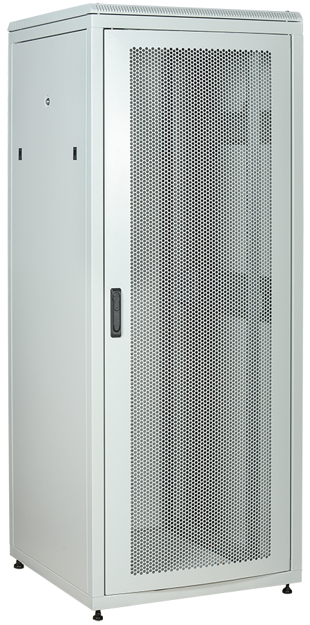 ITK Шкаф сетевой напольный 19" LINEA N 33U 800х800мм перфорированная передняя дверь, задняя металлическая серый