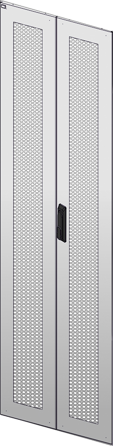 ITK Дверь перфорированная двустворчатая для шкафа LINEA N 28U 600мм серая