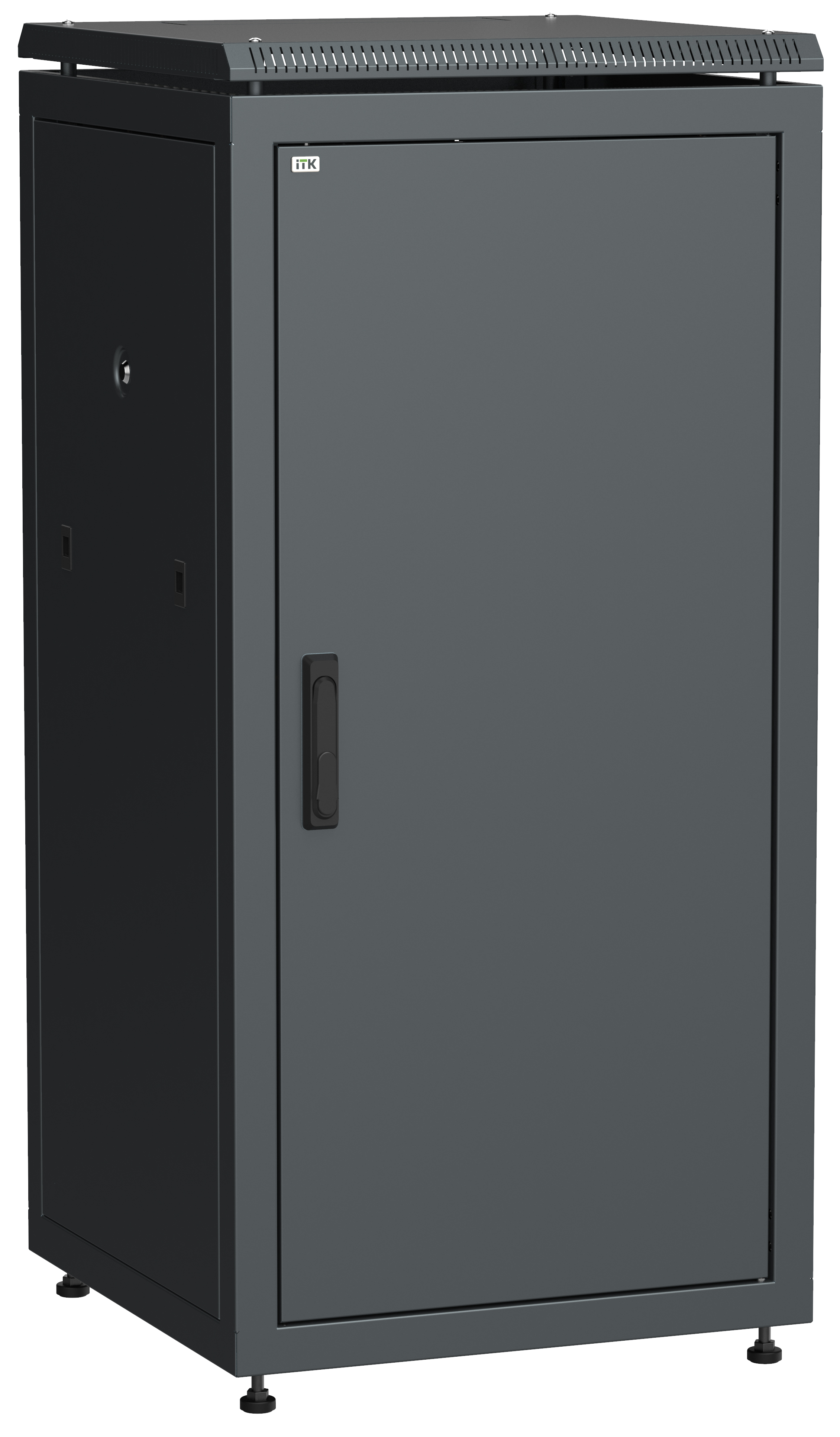 ITK Шкаф сетевой напольный 19" LINEA N 24U 600х800мм металлическая передняя дверь черный