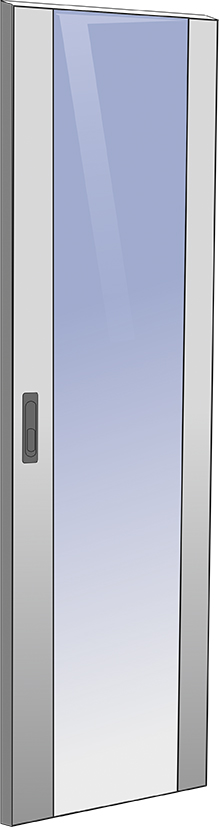 ITK LINEA N Дверь стеклянная 600мм для шкафа 38U серая