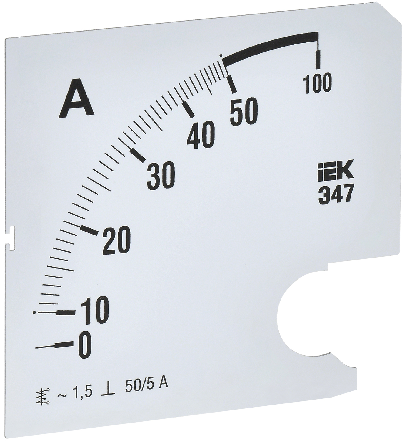 Шкала сменная для амперметра Э47 50/5А класс точности 1,5 96х96мм IEK