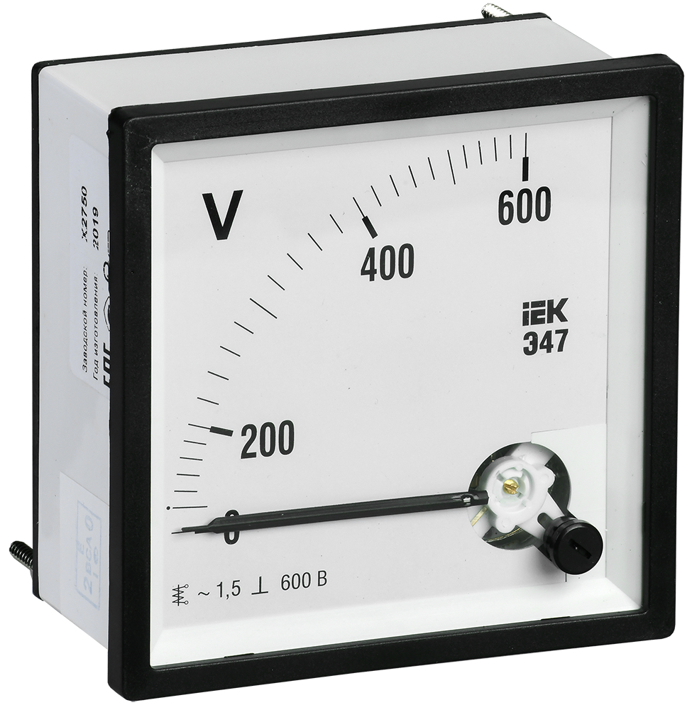 Вольтметр аналоговый Э47 600В класс точности 1,5 72х72мм IEK