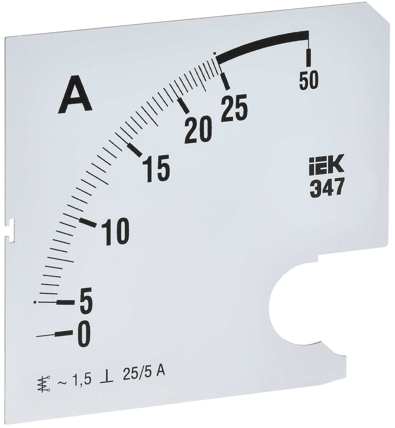 Шкала сменная для амперметра Э47 25/5А класс точности 1,5 96х96мм IEK