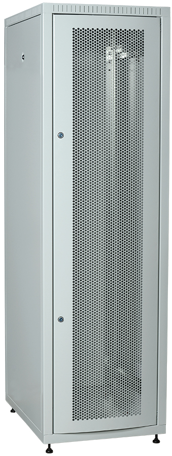ITK Шкаф сетевой напольный LINEA E 42U 600х800мм перфорированная передняя дверь задняя металлическая серый