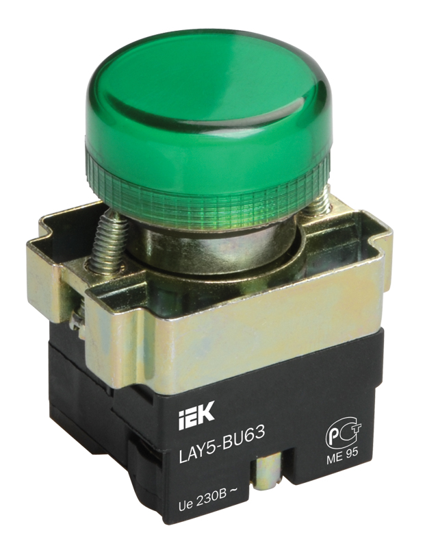 Индикатор LAY5-BU63 d=22мм зеленый IEK