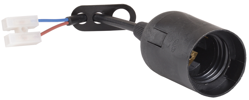 Патрон подвесной с шнуром Ппл27-04-К52 пластик Е27 черный (50шт) (стикер на изделии) IEK