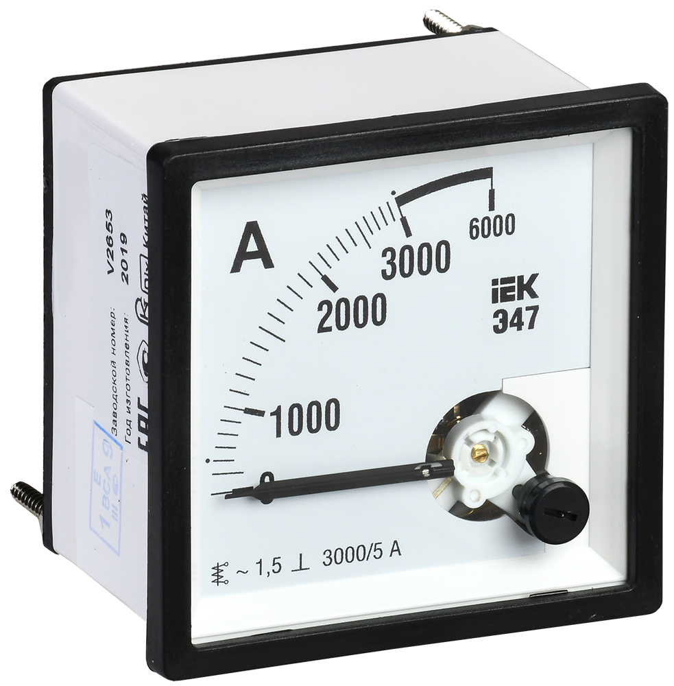 Амперметр аналоговый Э47 3000/5А класс точности 1,5 72х72мм IEK