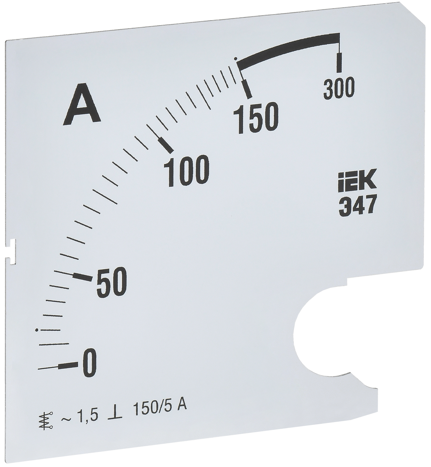 Шкала сменная для амперметра Э47 150/5А класс точности 1,5 96х96мм IEK