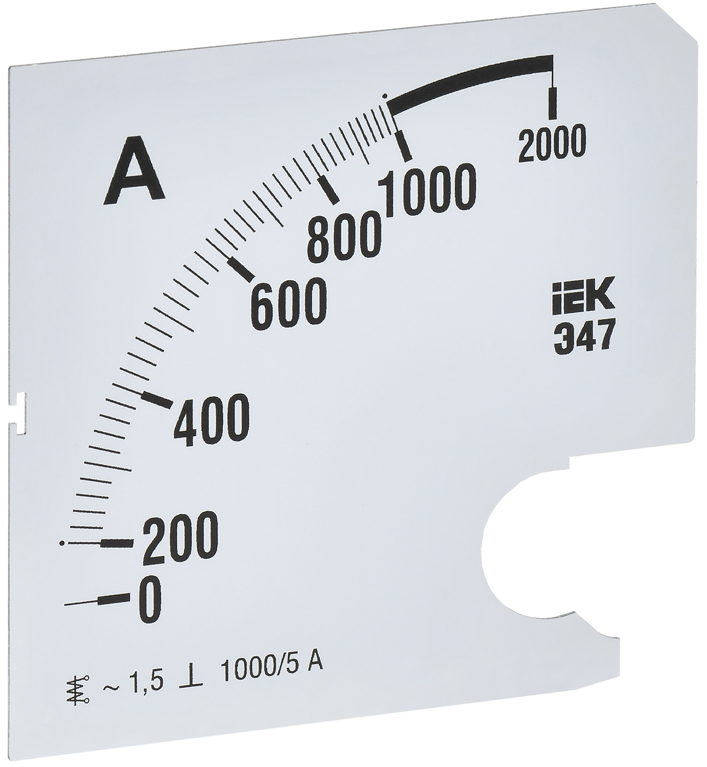 Шкала сменная для амперметра Э47 1000/5А класс точности 1,5 96х96мм IEK