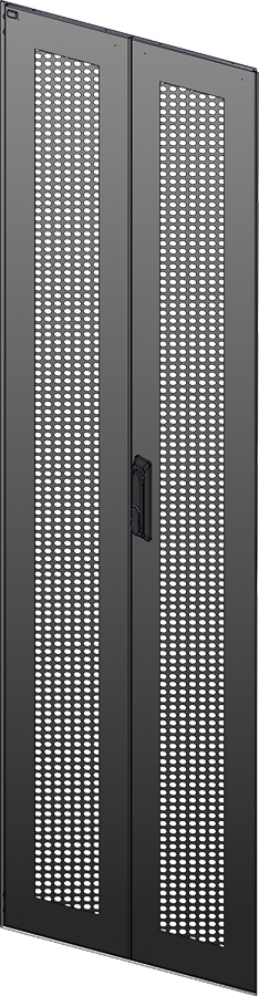 ITK Дверь перфорированная двустворчатая для шкафа LINEA N 47U 600мм черная