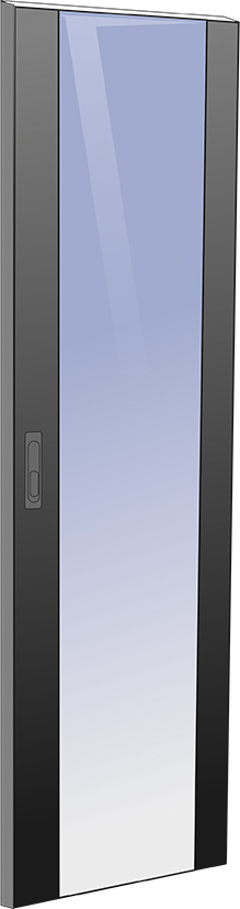 ITK LINEA N Дверь стеклянная 600мм для шкафа 33U черная