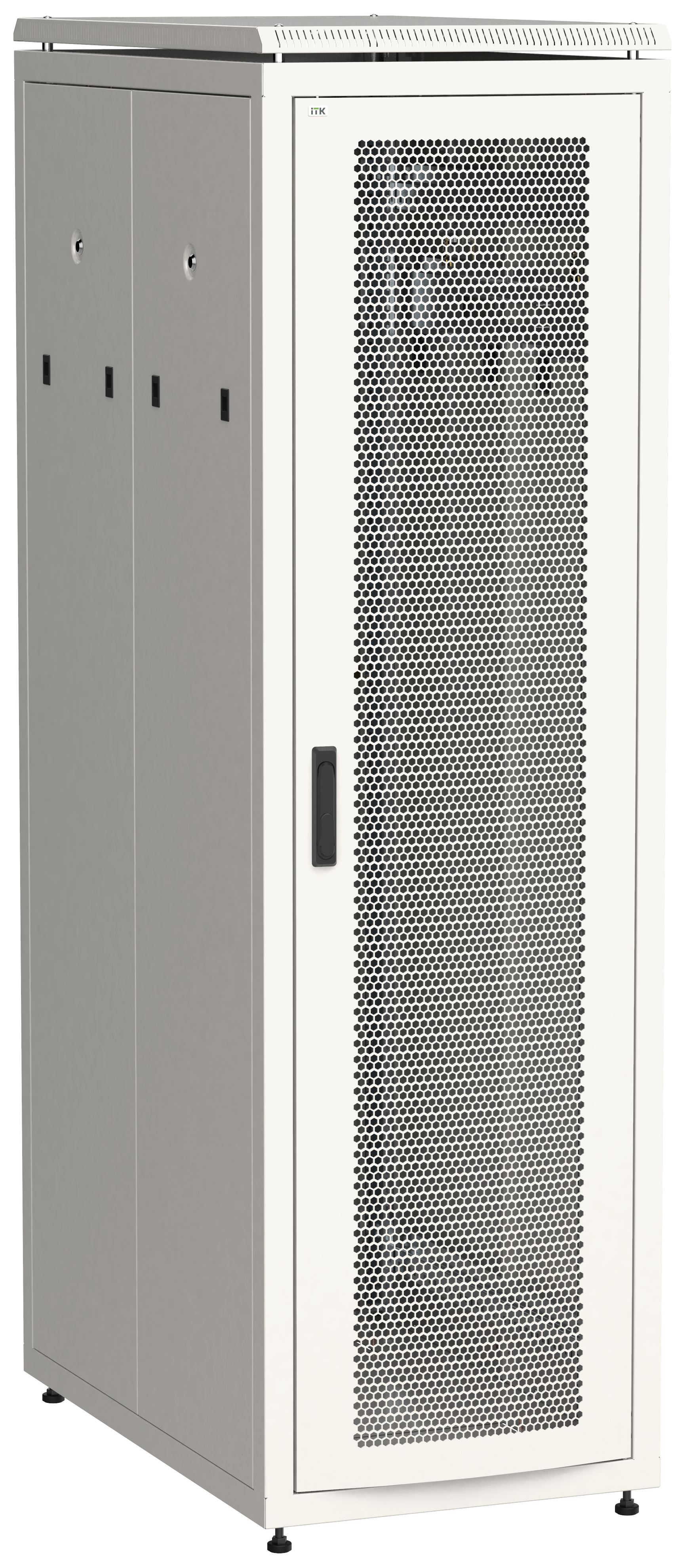ITK Шкаф сетевой напольный 19" LINEA N 42U 600х1000мм перфорированная передняя дверь серый