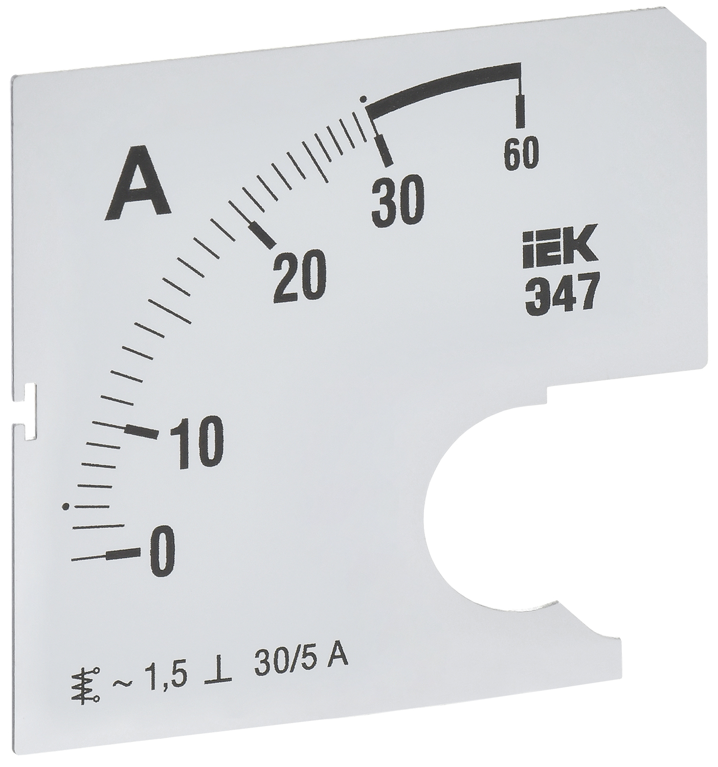 Шкала сменная для амперметра Э47 30/5А класс точности 1,5 72х72мм IEK