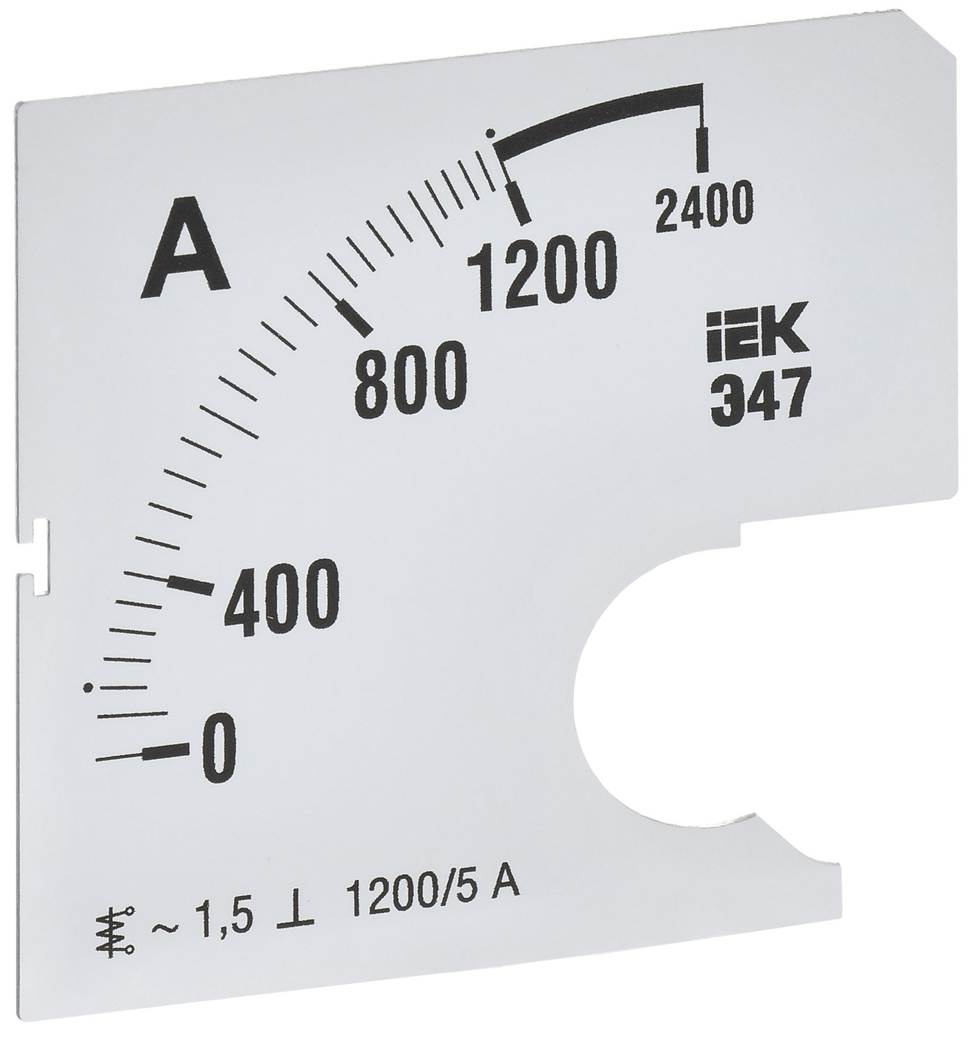 Шкала сменная для амперметра Э47 1200/5А класс точности 1,5 72х72мм IEK