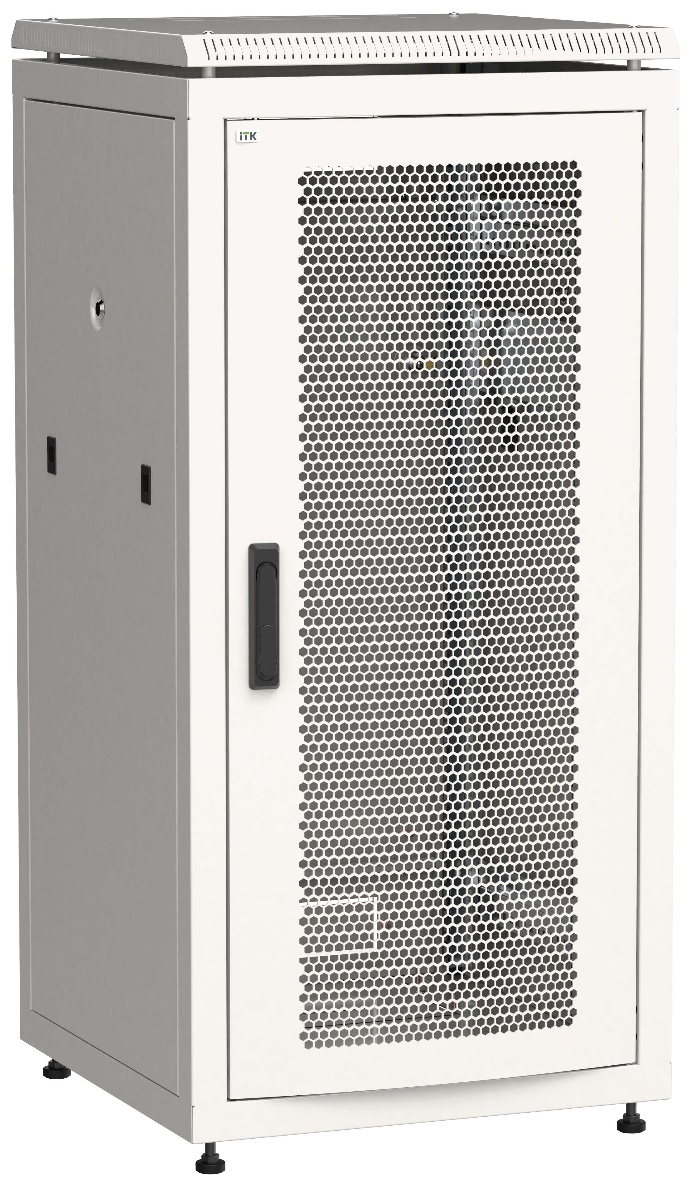 ITK Шкаф сетевой напольный 19" LINEA N 24U 600х600мм перфорированная передняя дверь серый