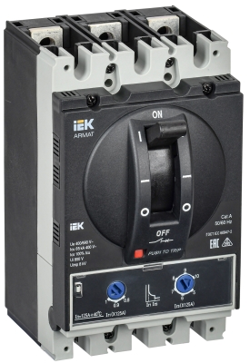 ARMAT Автоматический выключатель в литом корпусе 3P типоразмер A 85кА 125А расцепитель термомагнитный регулируемый IEK