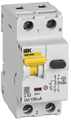 Автоматический выключатель дифференциального тока АВДТ32EM C63 100мА IEK
