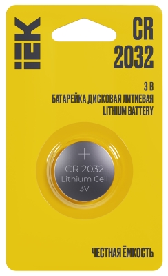 Батарейка дисковая литиевая Optima CR2032 (1шт/блистер) IEK