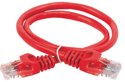 ITK Коммутационный шнур (патч-корд) кат.6 UTP PVC 5м красный