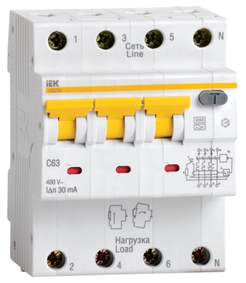 Автоматический выключатель дифференциального тока АВДТ34 C10 10мА IEK